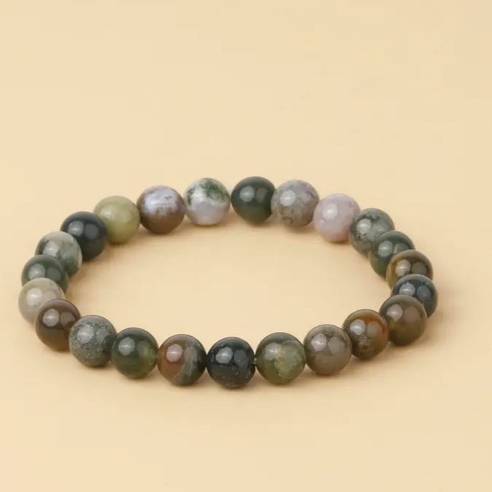 Natural India Agate Beaded Bracelet